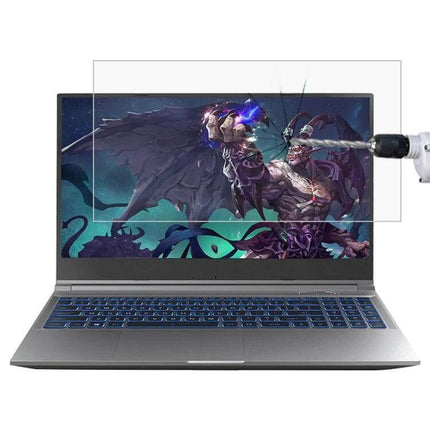 HD Tempered Glass Screen Protector for 15.6-Inch Laptops installed on gaming laptop to prevent scratches and reduce glare