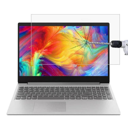 HD Tempered Glass Protective Film for Lenovo Laptops - clear anti-scratch screen protector showing drill impact resistance