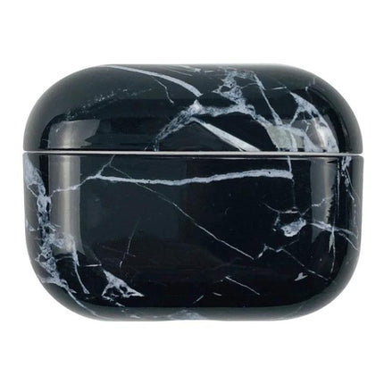 Marble Protective Case for Daily AirPods Pro Use - black marble texture slim protective cover with charging port access