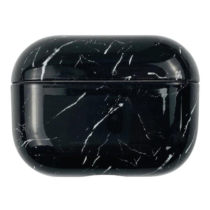 Marble Protective Case for Daily AirPods Pro Use - black marble slim protective cover with charging port access
