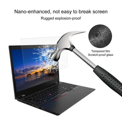 Alienware 15.6 Inch Laptop Screen Tempered Glass Protector showing hammer impact resistance and scratch-proof tempered film
