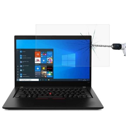 Tempered Glass Screen Protector for ThinkPad 13.3-Inch Laptops - clear anti-glare tempered glass showing drill resistance