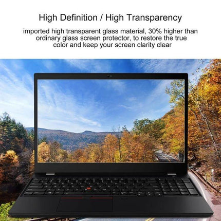 HD Tempered Glass Screen Protector for 13.3-Inch Laptops showing clear, anti-glare coverage on a laptop display reducing fingerprints and scratches