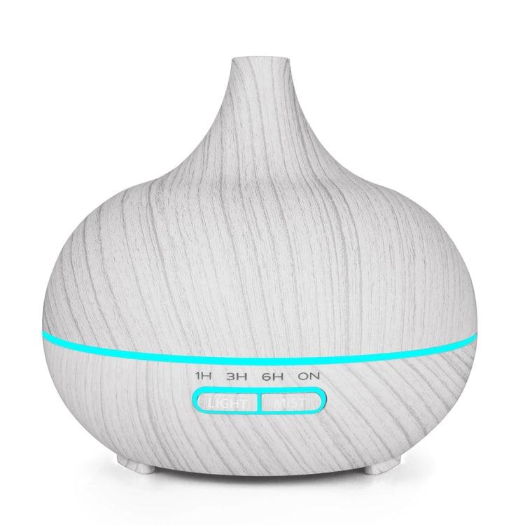 Elegant 400ml Wood Grain Aromatherapy Humidifier with Colorful LED Night Light