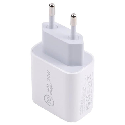 Compact Travel Charger Set for On-the-Go Device Power Needs - white 20W PD quick charger with EU plug