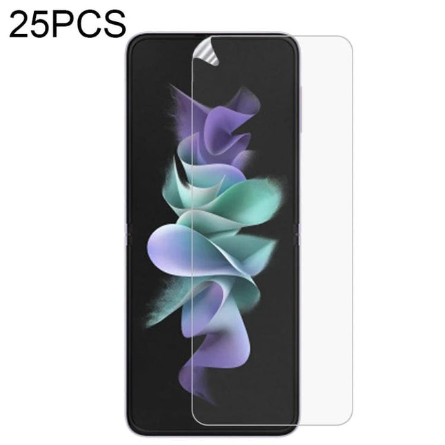 Hydrogel Screen Protector for Samsung Foldables, Explosion-Proof clear flexible protector showing edge-to-edge coverage on Galaxy foldable