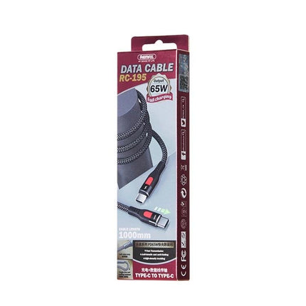 Use This REMAX Cable for Daily Charging at Home or While Traveling - 65W PD braided Type-C to Type-C fast charge cable in retail box