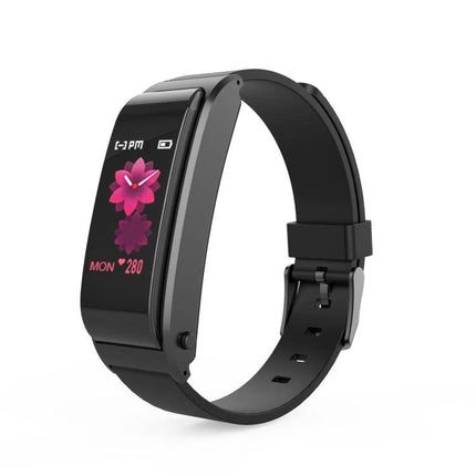 Keep track of daily activities with the JAKCOM smart watch black fitness tracker showing heart rate and floral watch face