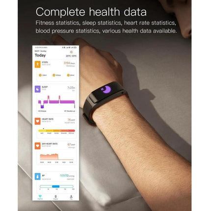 Keep track of daily activities with the JAKCOM smart watch displaying heart rate, sleep and activity stats on wrist and app