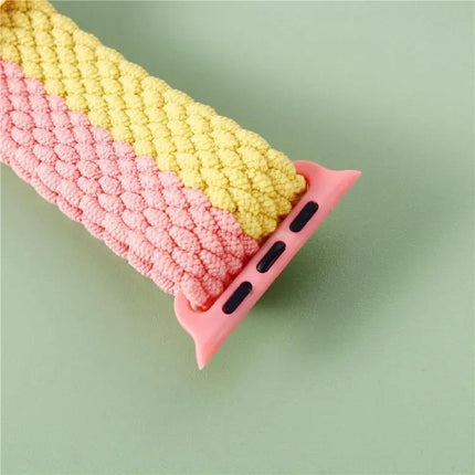 Striped Woven Nylon Adjustable Watch Band for Apple Watch