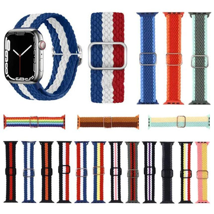 Striped Woven Nylon Adjustable Watch Band for Apple Watch