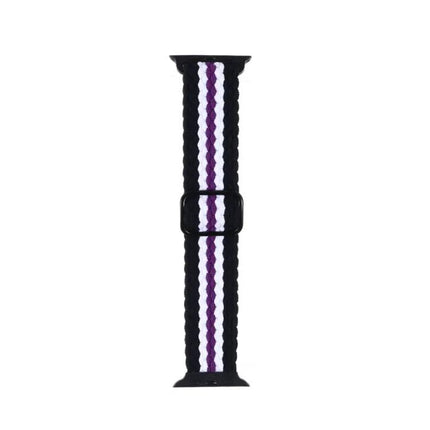 Adjustable Striped Nylon Band For Apple Watch 42/44/45mm