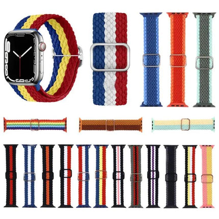 Adjustable Striped Nylon Band For Apple Watch 42/44/45mm
