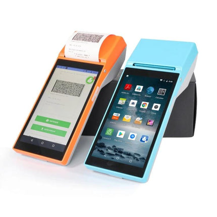 Handheld POS Receipt Printer with 5.5-Inch HD Screen portable Android 8.1 device for market and delivery payments