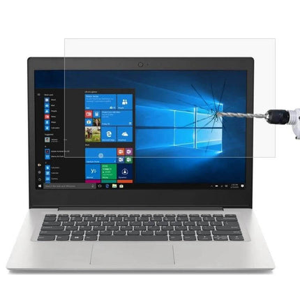Tempered Glass Protective Film for 14-Inch Lenovo Laptops - clear anti-scratch screen protector showing drill impact resistance