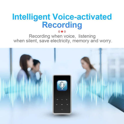 Portable Bluetooth Player for Music, Radio, and Video Playback with voice-activated recording, compact design for commuters and outdoor use