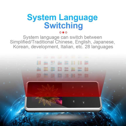 Portable Bluetooth Player for Music, Radio, and Video Playback with system language switching and compact design for commuters and outdoor use