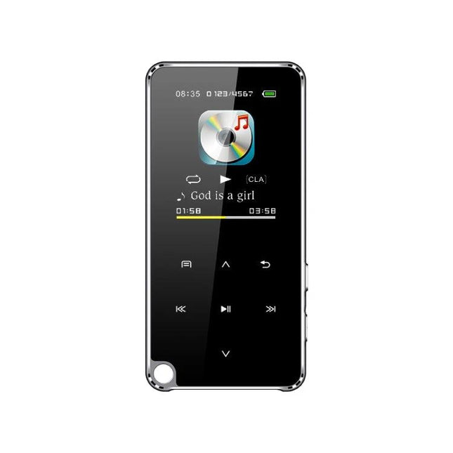 Portable Bluetooth MP3 Player for Music and Daily Entertainment compact black MP3 player showing music playback screen