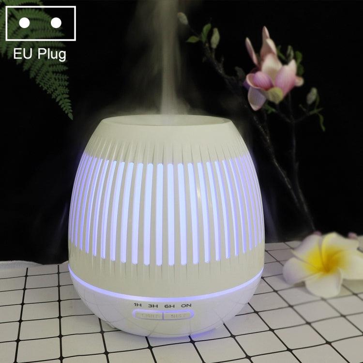 Elegant 400ml LED Humidifier with Wood Grain Design and Colorful Night Light