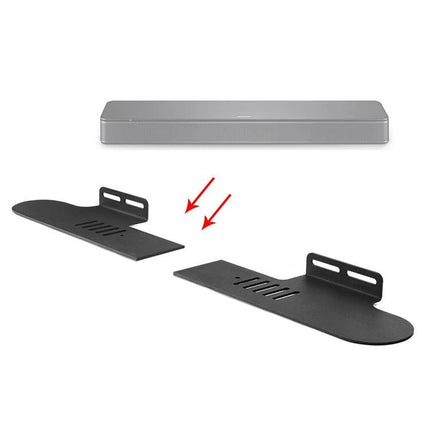 Soundbar Wall Mount For Living Room Low Profile Mount black adjustable split bracket under TV neat cables