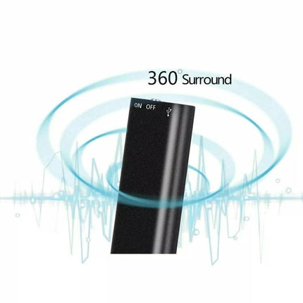 X2 Voice Recorder for Everyday Notes and Meetings compact black recorder with 360° surround audio and simple on/off switch