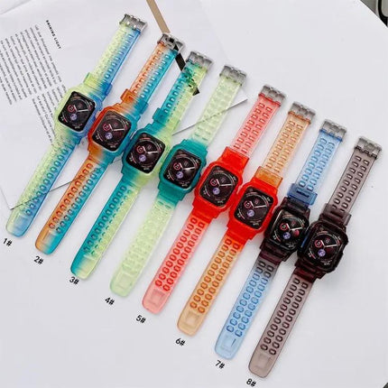 Jelly Gradient TPU Transparent Strap For Apple Watch 38-45mm
