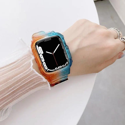 Jelly Gradient TPU Transparent Strap For Apple Watch 38-45mm