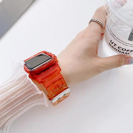 Jelly Gradient TPU Transparent Strap For Apple Watch 38-45mm