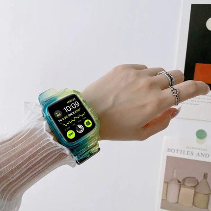 Jelly Gradient TPU Transparent Strap For Apple Watch 38-45mm