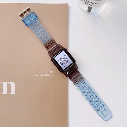 Jelly Gradient TPU Transparent Strap For Apple Watch 38-45mm
