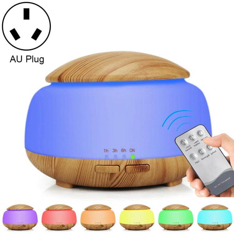 Ultrasonic Wood Grain Humidifier and Aromatherapy Diffuser with Colorful LED Lighting for Home Use