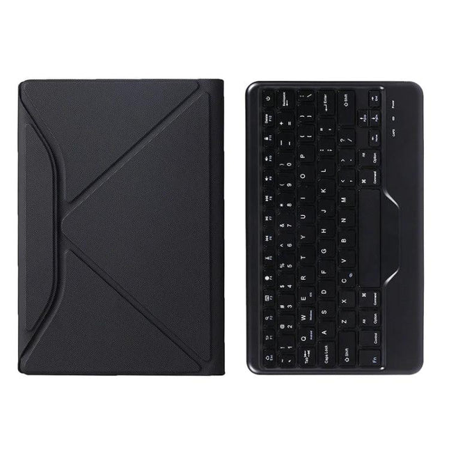 BA08 Bluetooth Keyboard Leather Case for Samsung Galaxy Tab A8 showing black detachable keyboard and protective leather folio