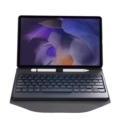 BA08 Bluetooth Keyboard Leather Case for Samsung Galaxy Tab A8 - detachable Bluetooth keyboard with leather protective folio and stylus holder