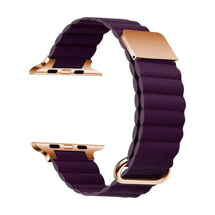 Magnetic Leather Band for Apple Watch 38-45mm Black