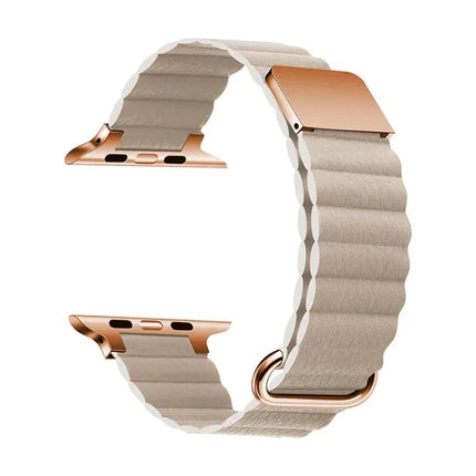 Magnetic Leather Band for Apple Watch 38-45mm Black