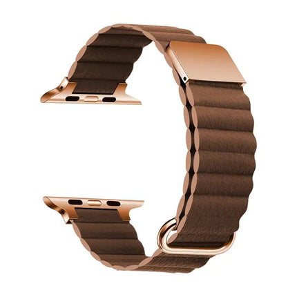 Magnetic Leather Band for Apple Watch 38-45mm Black