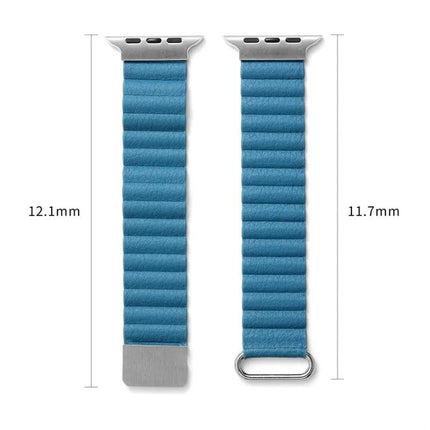 Magnetic Leather Band for Apple Watch 38-45mm Black
