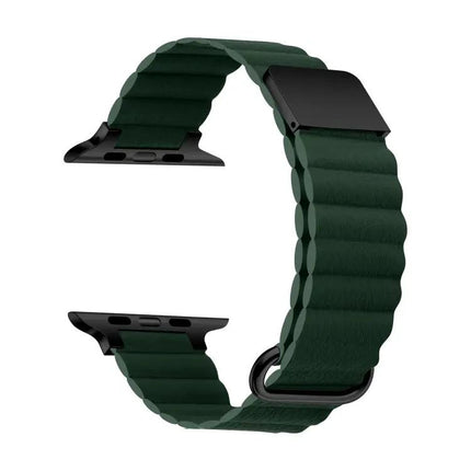 Magnetic Leather Band for Apple Watch 38-45mm Black