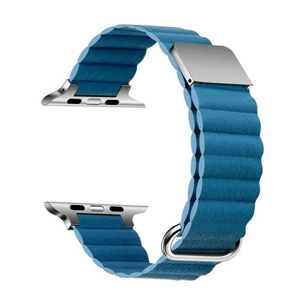 Magnetic Leather Band for Apple Watch 38-45mm Black