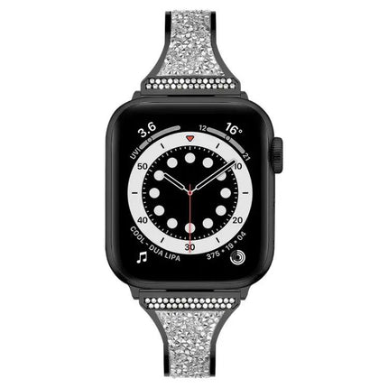 Diamond Encrusted Leather Strap For Apple Watch 38-45mm