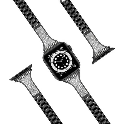 Diamond Encrusted Leather Strap For Apple Watch 38-45mm