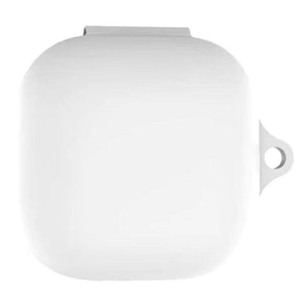 Keep Earphones Safe with Silicone Case and Hook for Daily Use - White silicone protective case with 360-degree coverage and hook