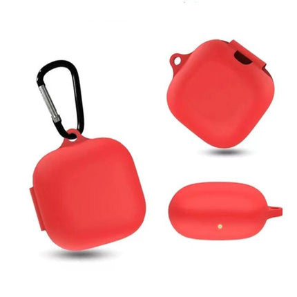 Keep Earphones Safe with Silicone Case and Hook for Daily Use red silicone earphone case with carabiner for 360-degree protection