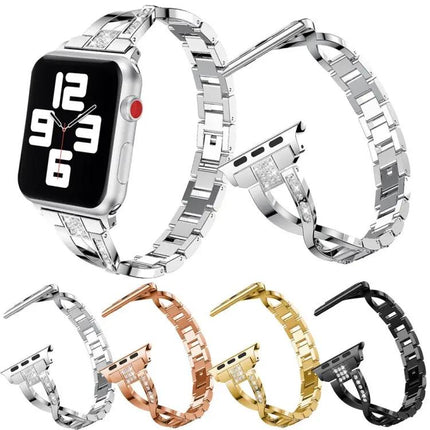 Diamond Stainless Steel Apple Watch Band Compatible 38-45mm