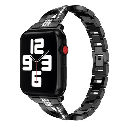 Diamond Stainless Steel Apple Watch Band Compatible 38-45mm
