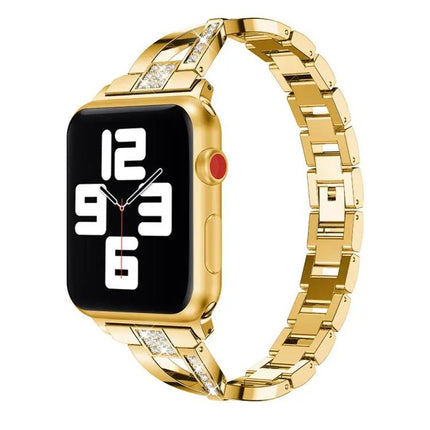 Diamond Stainless Steel Apple Watch Band Compatible 38-45mm