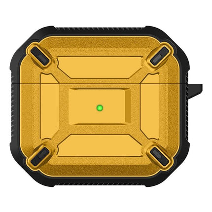 King Kong Armor Case for Daily AirPods Protection - rugged gold 360-degree drop and scratch resistant AirPods case with charging access