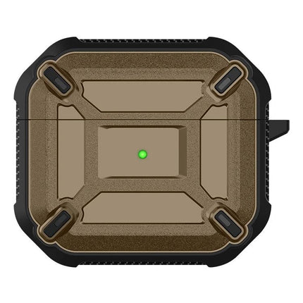 King Kong Armor Case for Daily AirPods Protection rugged military-style brown AirPods case with 360-degree impact coverage and charging access