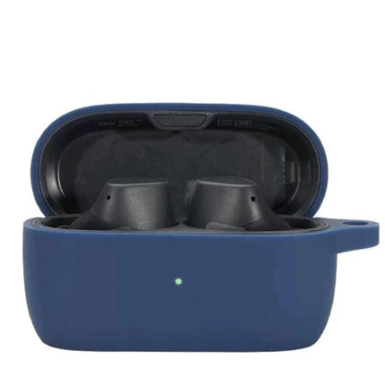 Silicone Protective Case for Everyday Earphone Safeguarding navy blue silicone case with earbuds inside, snug 360-degree protection