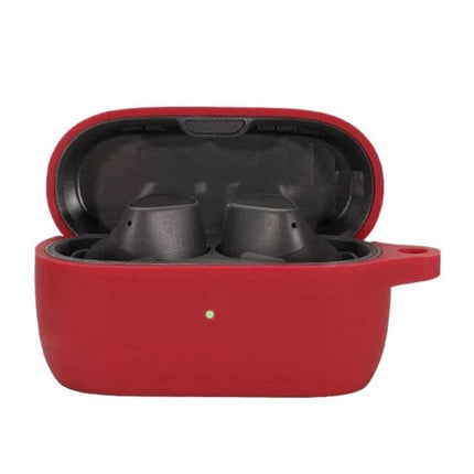 Silicone Protective Case for Everyday Earphone Safeguarding red silicone case with earbuds inside, snug fit and 360-degree protection
